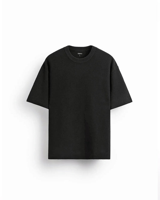 Oversized Black Tee - Relvo